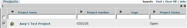 Select Project to be copies